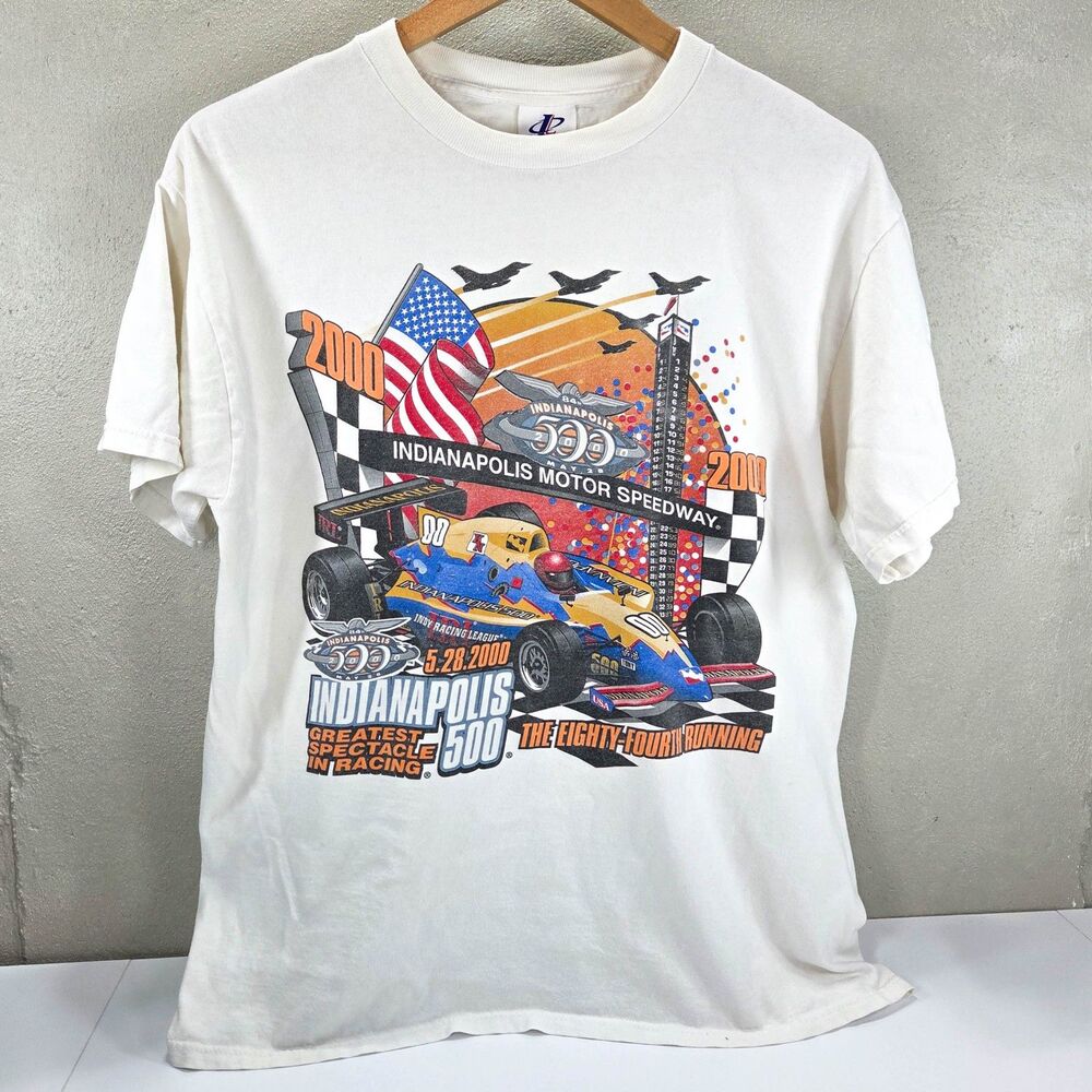 Vintage 2000 Indianapolis 500 Indy 500 Logo Athletic Racing T Shirt Sz L